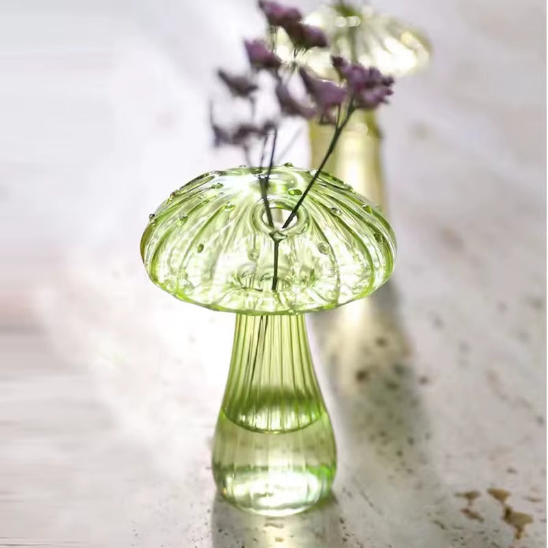 Colorful Mushroom Vase Creative Hydroponic Transparent Glass Aromatherapy