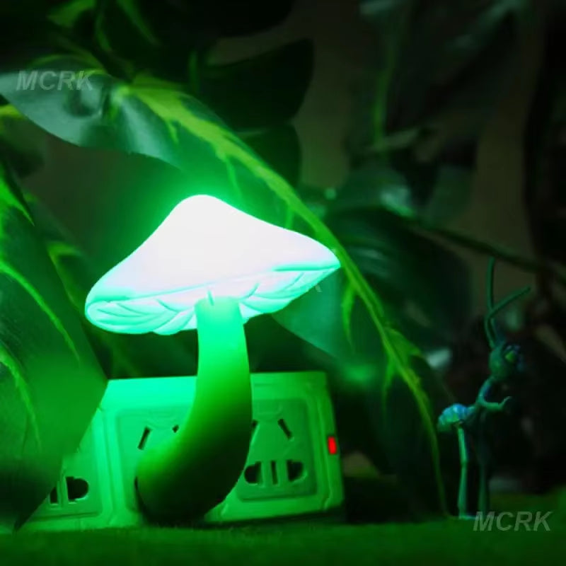 Worm Mushroom Lamp Plug-In Light Control Night Light Wholesale Yellow Light Worm Mushroom Light Control Night Light Home Decor