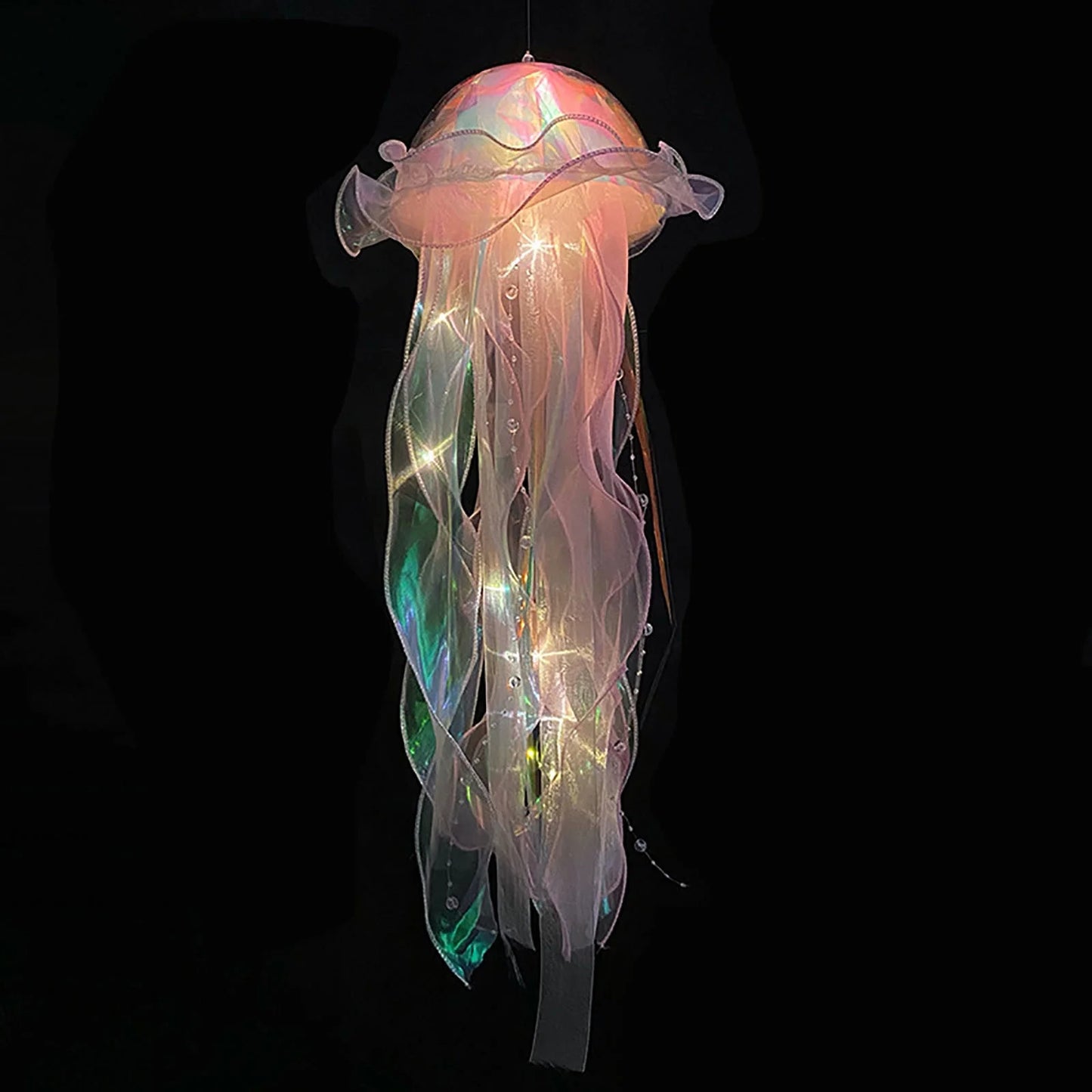 Creative Jellyfish Shape Lamp, Luminous Jellyfish Shape Hanging Decor, Creative Night Light Bedside Atmosphere Lamp for Home Kids Ocean Birthday Decor