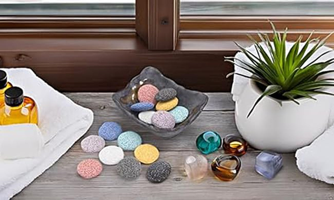 Lava Rock Stone Aromatherapy Essential Oil Diffuser Set Square Ceramic Fragrance Perfume Ware Bowl with 14Pcs round Shape Lava Stone Beads
