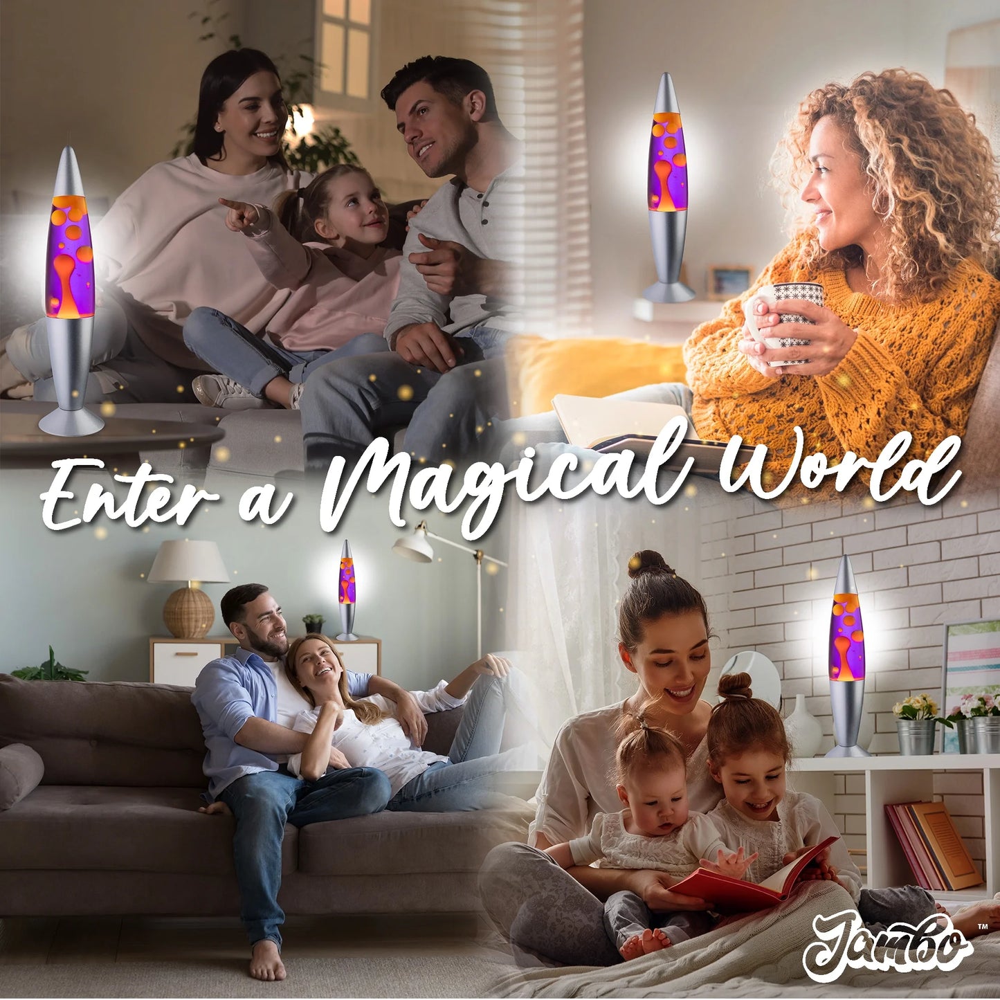 16-Inch Liquid Lava Lamp with Yellow/Orange Wax and Purple Liquid