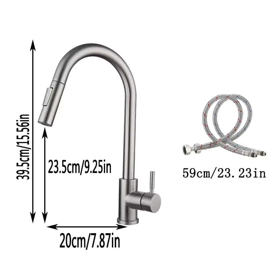 G1/2 Kitchen Faucet Black Surface Water Faucet Kitchen Sink Faucet Pull-Out Kitchen Faucet Single Hole Tap