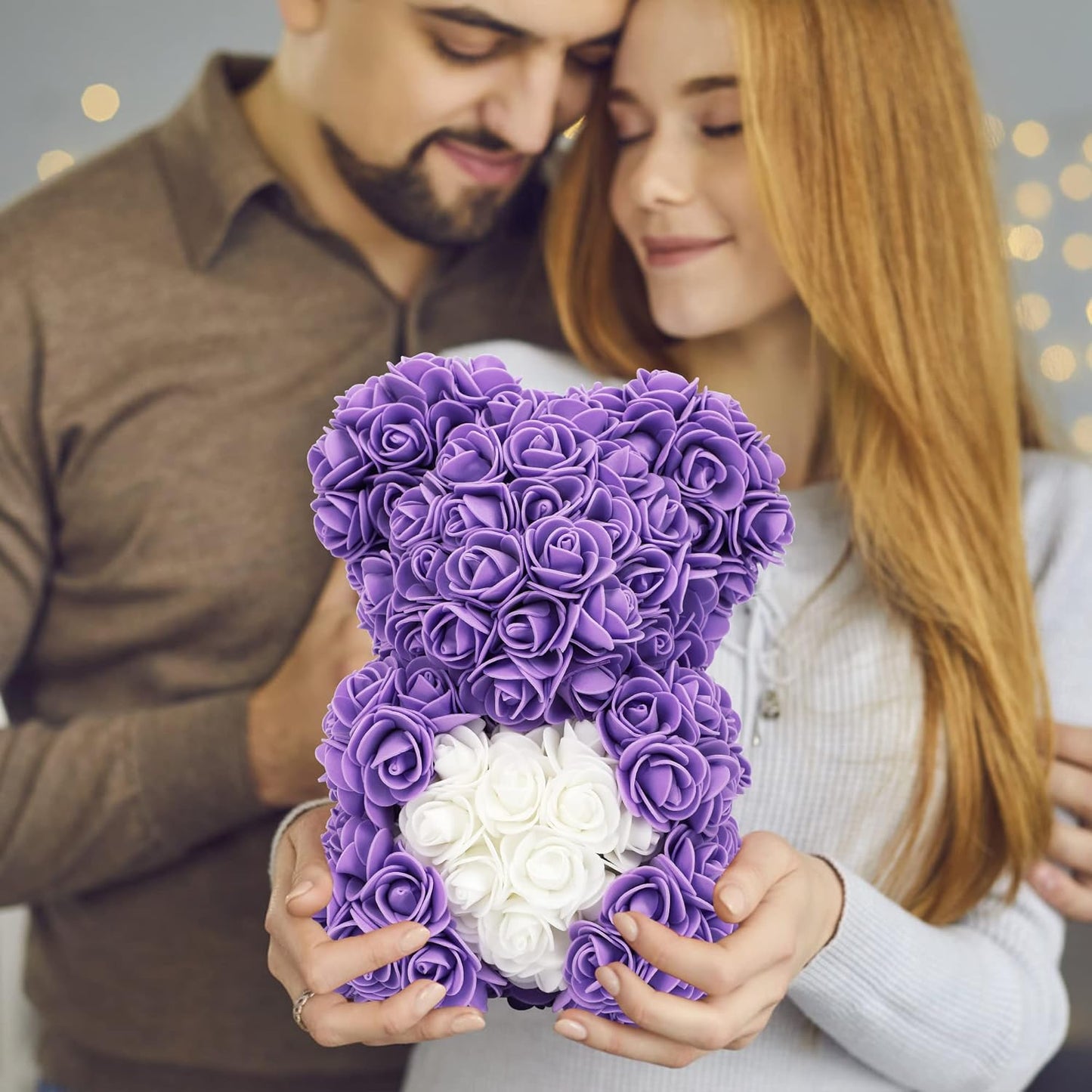 Mother'S Day Rose Bear Gifts for Her, Romantic Mother'S Day Flower Bear Gifts for Mom Wife Girlfriend, I Love You Anniversary Birthday Gifts Rose Teddy Bear with Love Bouquet in Gift Box
