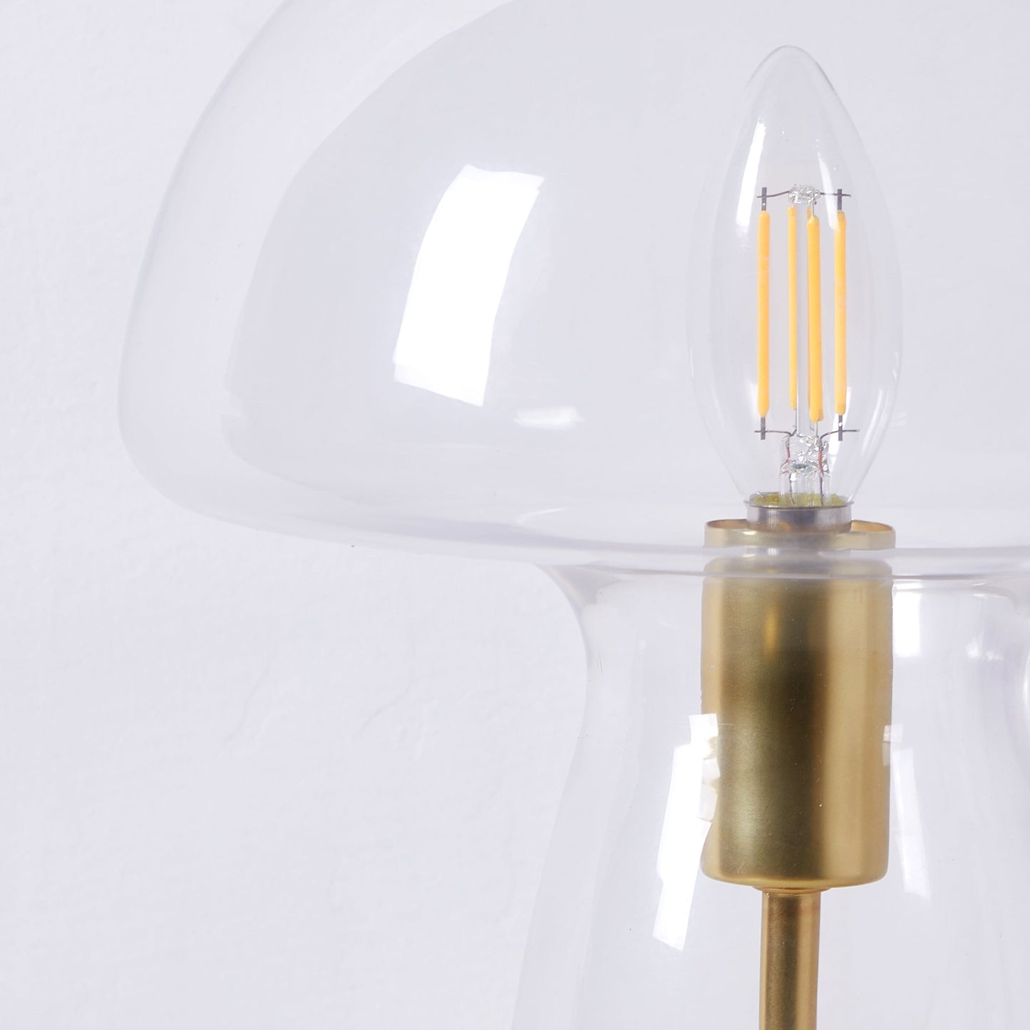 Novelty Glass Mushroom Lamp, Clear, 12" H, Plug-In