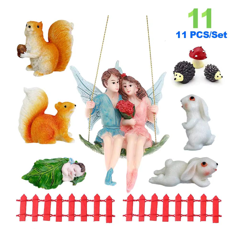Gnome Yard Fairy Garden Decoration Outdoor Miniatures Decorative Figures Flower Pots Kawaii Room Home Decor Accessories