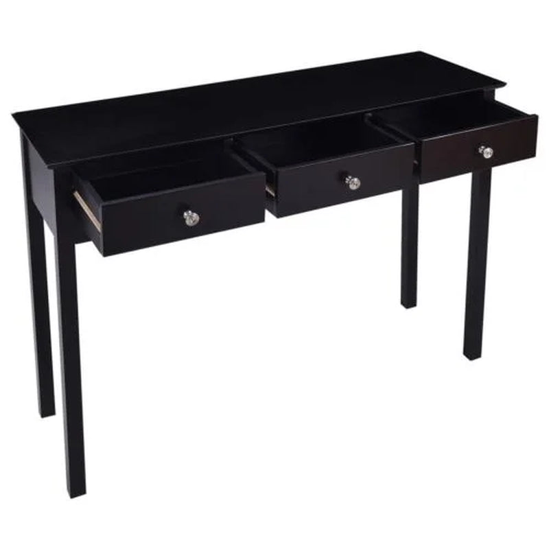 Console Table Hall Table Side Table Desk Accent Table 3 Drawers Entryway Black