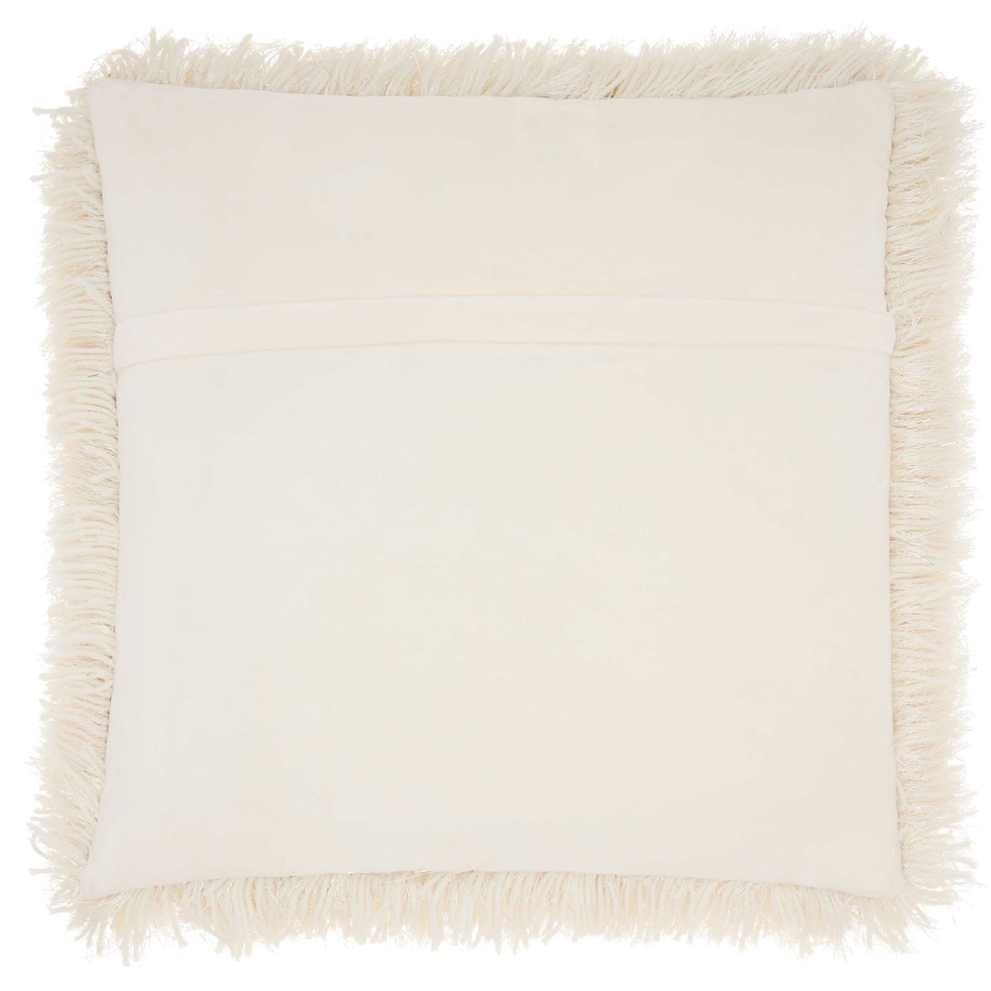 17” X 17” Yarn Shimmer Cream Polyester Decorative Throw Pillow, Removable Cover