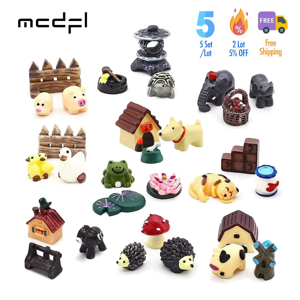 Pig Cow Frog Figurines Decorative Flower Pots Glass Succulents Decoration Home Accessories Cute Room Decor Garden Statue