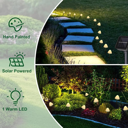 Mushroom Solar Lights, 8 Modes 12 LED Outdoor Waterproof Solar Garden Lights, Warm White Mushroom Solar Lights Landscape Pathway Lights