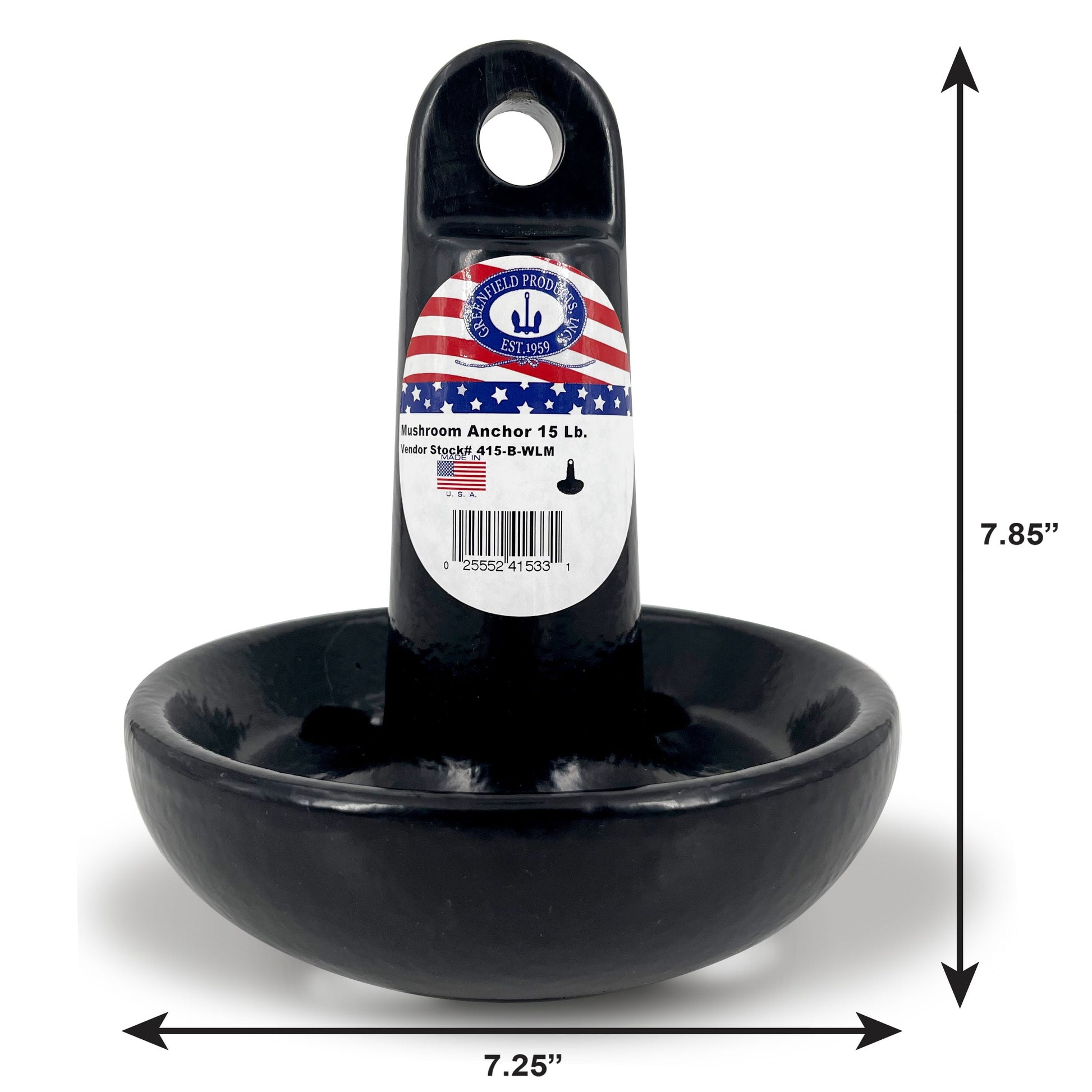Mushroom Anchor 15 Lb. Cast Iron, Model 415-B-WLM