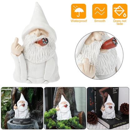 New Smoking Wizard Big Tongue Gnome Naughty Garden Statue for Home Lawn Ornament