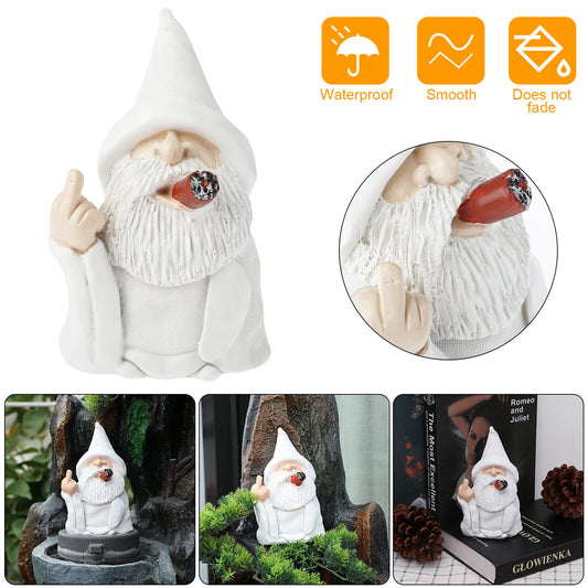 New Smoking Wizard Big Tongue Gnome Naughty Garden Statue for Home Lawn Ornament