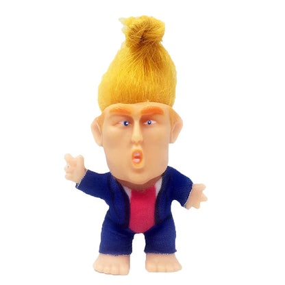 2.36'' President Donald Trump 2020 Collect Modle Long Hair Troll Doll Mini Action Figures Funny Toys for Adults Kids