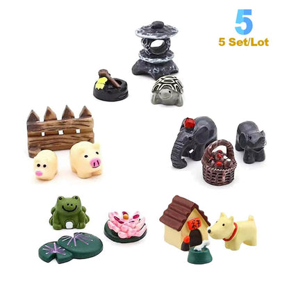 Pig Cow Frog Figurines Decorative Flower Pots Glass Succulents Decoration Home Accessories Cute Room Decor Garden Statue