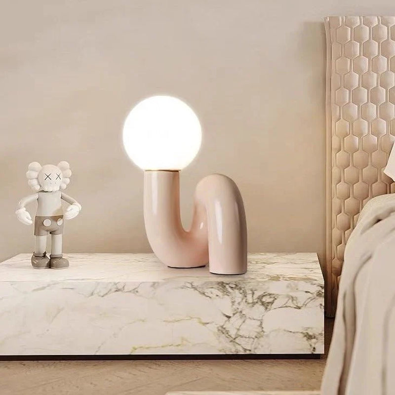 Modern Spiral Bedside Table Lamp - Quirky Whimsical Desk Lamp