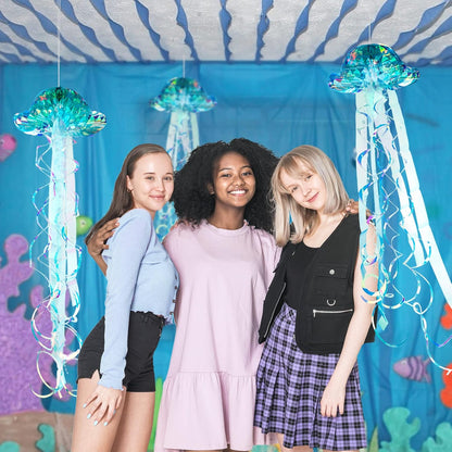 Ocean Blue Jellyfish Decor under the Sea Party Decoration Little Mermaid Theme Birthday Decorations Ocean Theme Décor Hanging Jelly Fish Lanterns Bridal Baby Shower Wedding Party Supply