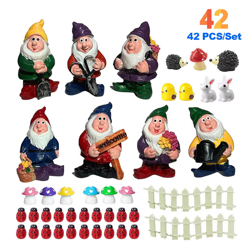 Gnome Yard Fairy Garden Decoration Outdoor Miniatures Decorative Figures Flower Pots Kawaii Room Home Decor Accessories