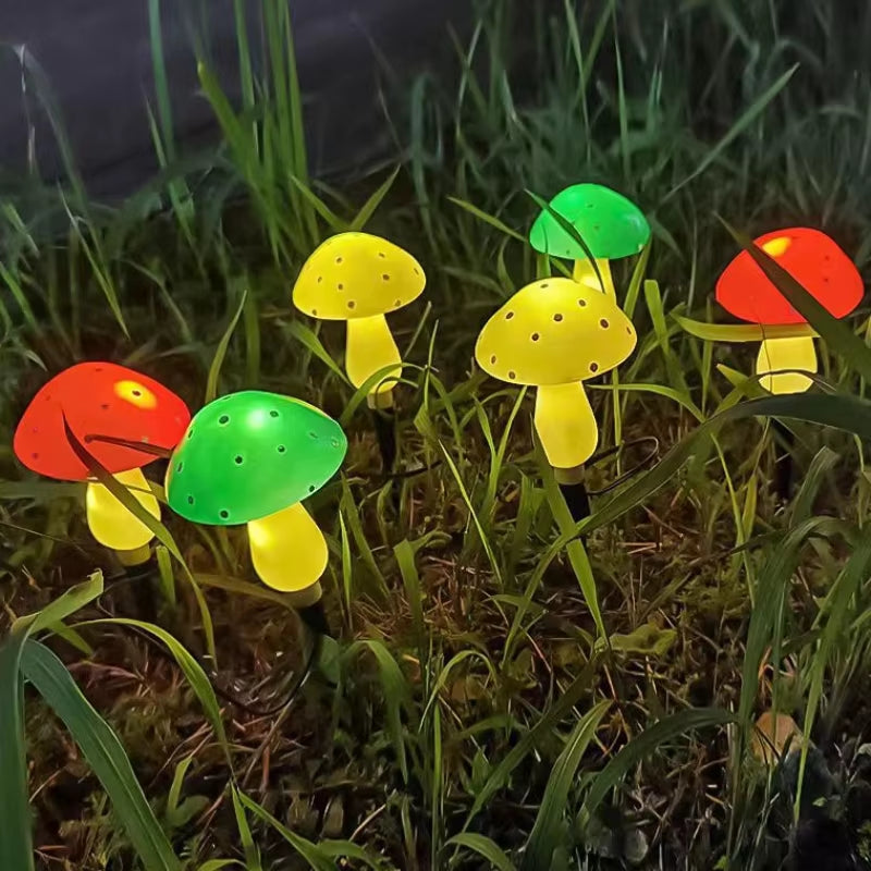 8Pcs Red LED Solar Mushroom Light Outdoor Garden Decor Waterproof Fairy Light Solar String Light Pathway Lawn Lamp Garden Light