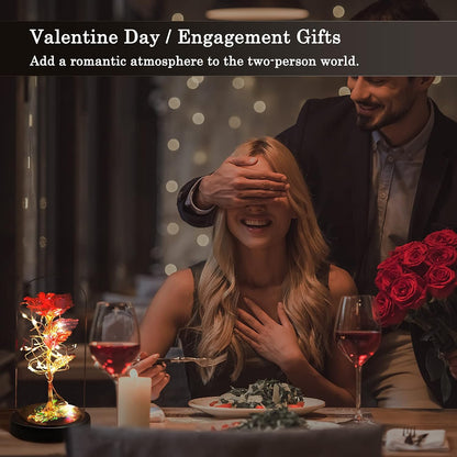 Mom Gifts for Mothers Day Rose Gifts for Mom Women Wife Girlfriend Grandma Her, Glass Artificial Forever Roses Flowers Beauty and the Beast Light Rose Present Decor for Valentines Day Thanksgiving