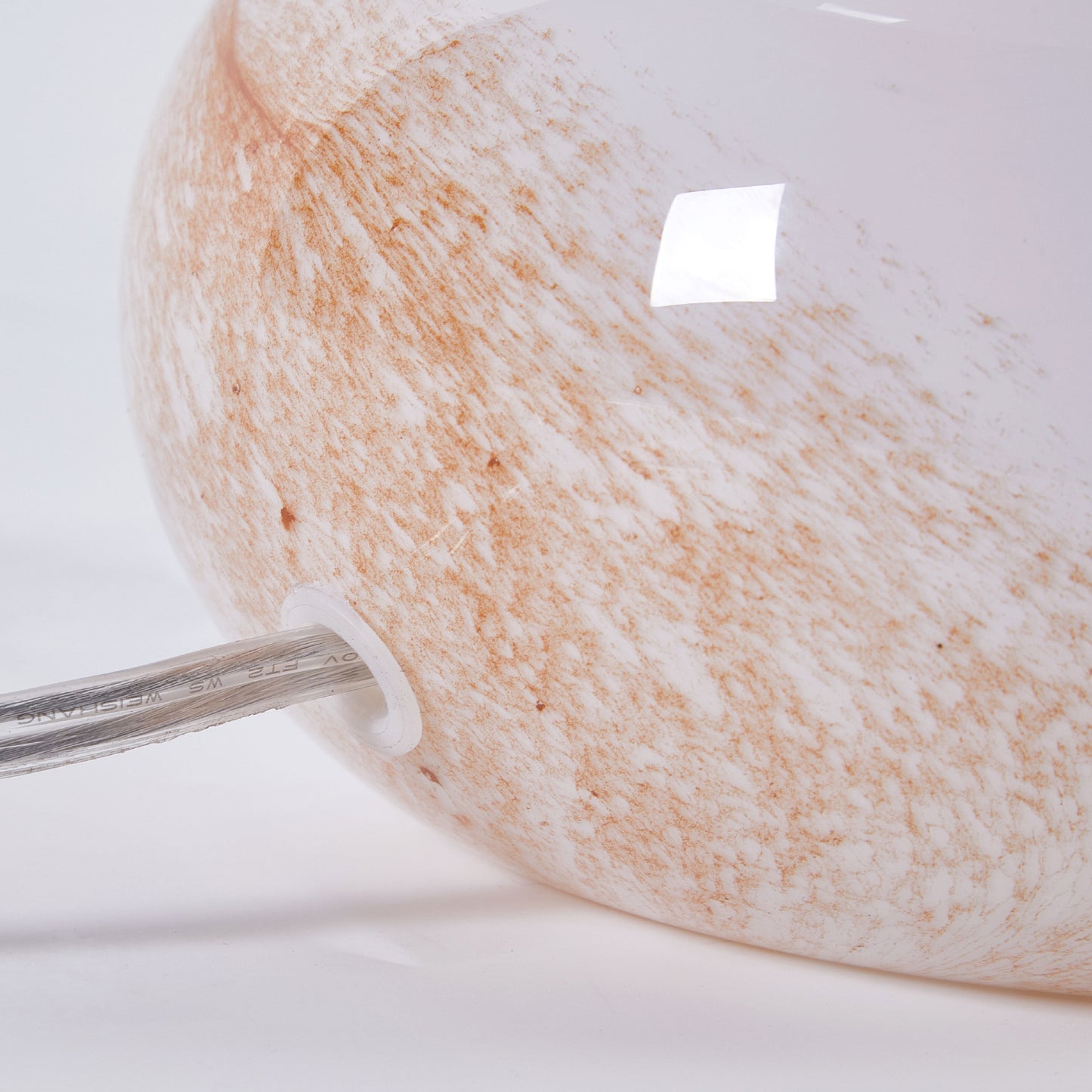 (2 Pack)  Brown Marble Glass Mushroom Lamp, 10" H X 7.5" W, Plug In