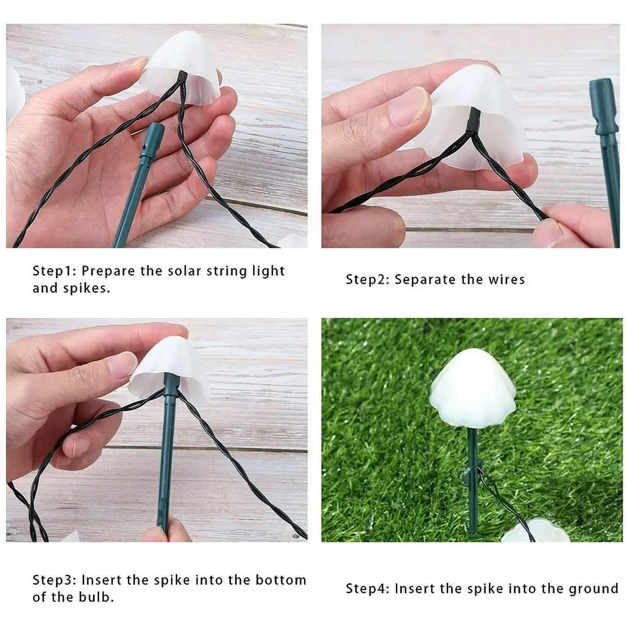 Mushroom Solar Lights, 8 Modes 12 LED Outdoor Waterproof Solar Garden Lights, Warm White Mushroom Solar Lights Landscape Pathway Lights