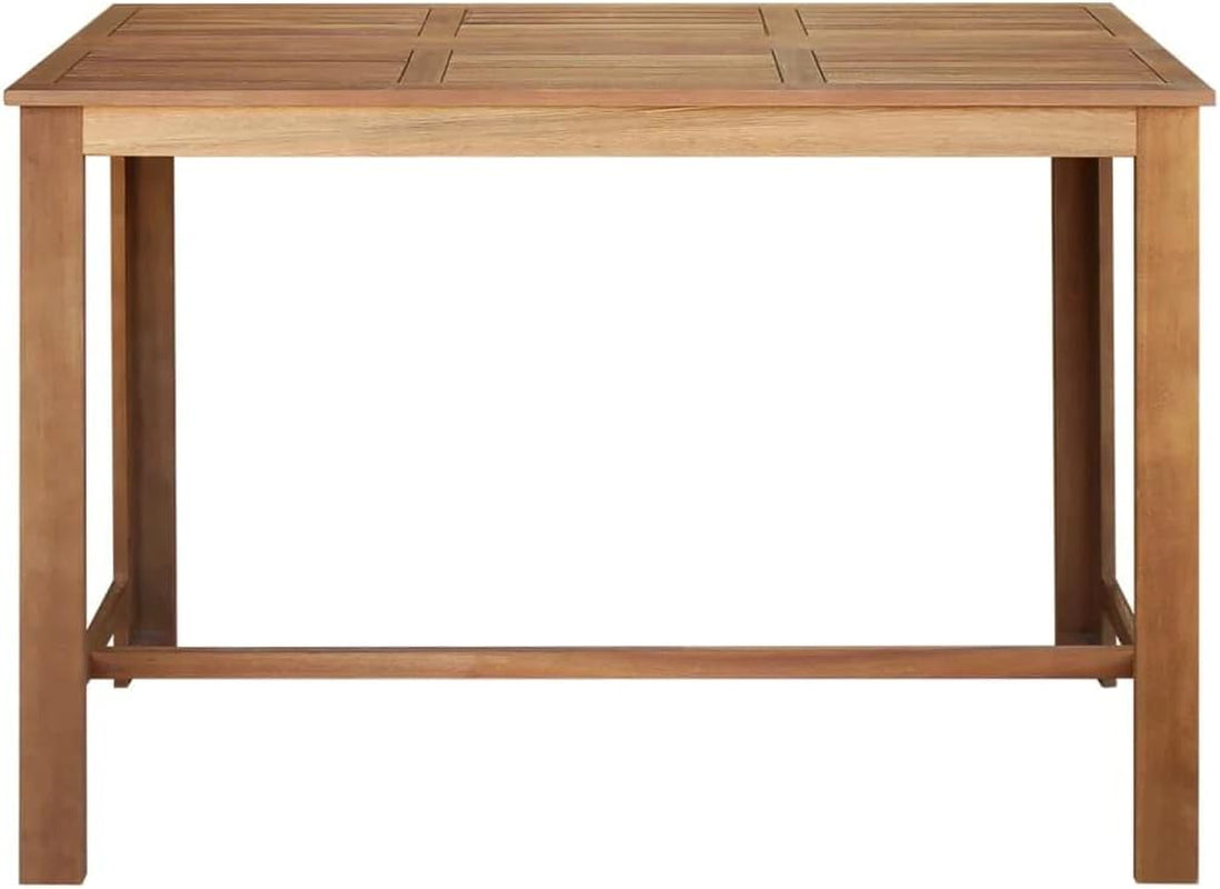 Solid Wood Acacia Bar Table Bistro Table Bar High Table Breakfast Table Dining Table Pub Table Kitchen Room Furniture 59.1"X27.6"X41.3" Brown