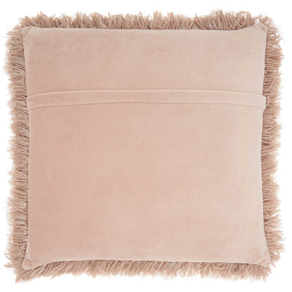 Yarn Shimmer Shag Decorative Throw Pillow, 17" X 17", Beige