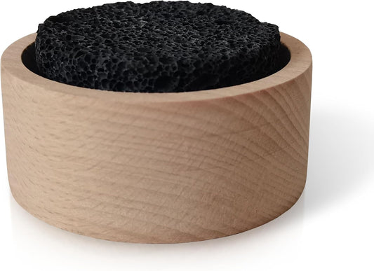 Lava Stone Diffuser for Sauna, Office, Bedroom, Bathroom - Natural Beechwood Base, Lava Rock Absorbs Essential Oils - Natural Aromatherapy
