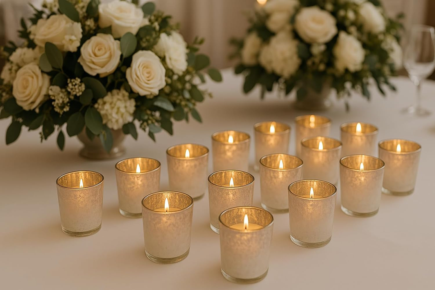 2.6" Tall Mauve Frosted Ombre Mercury Glass Votive Candle Holders Set of 12 Frosted Glass