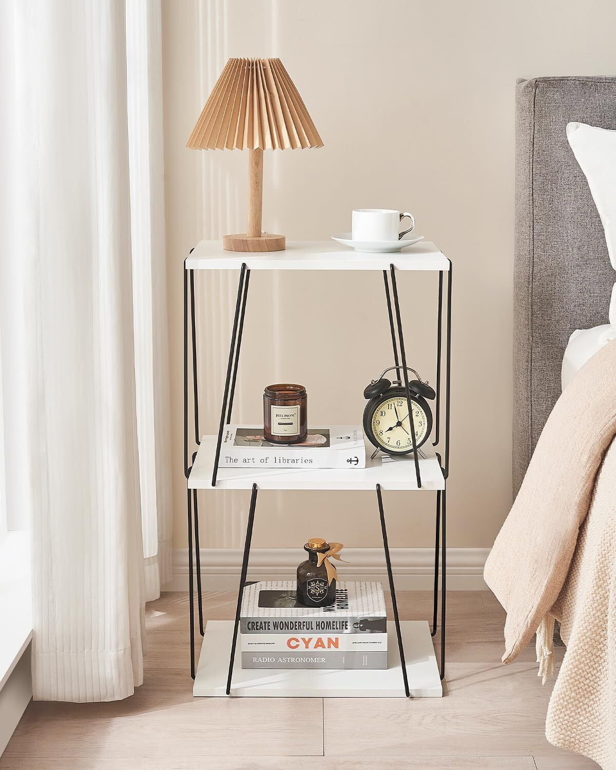 Tall Side Table, Small End Table, 29 Inch High Accent Table, Bedside Table Fo...