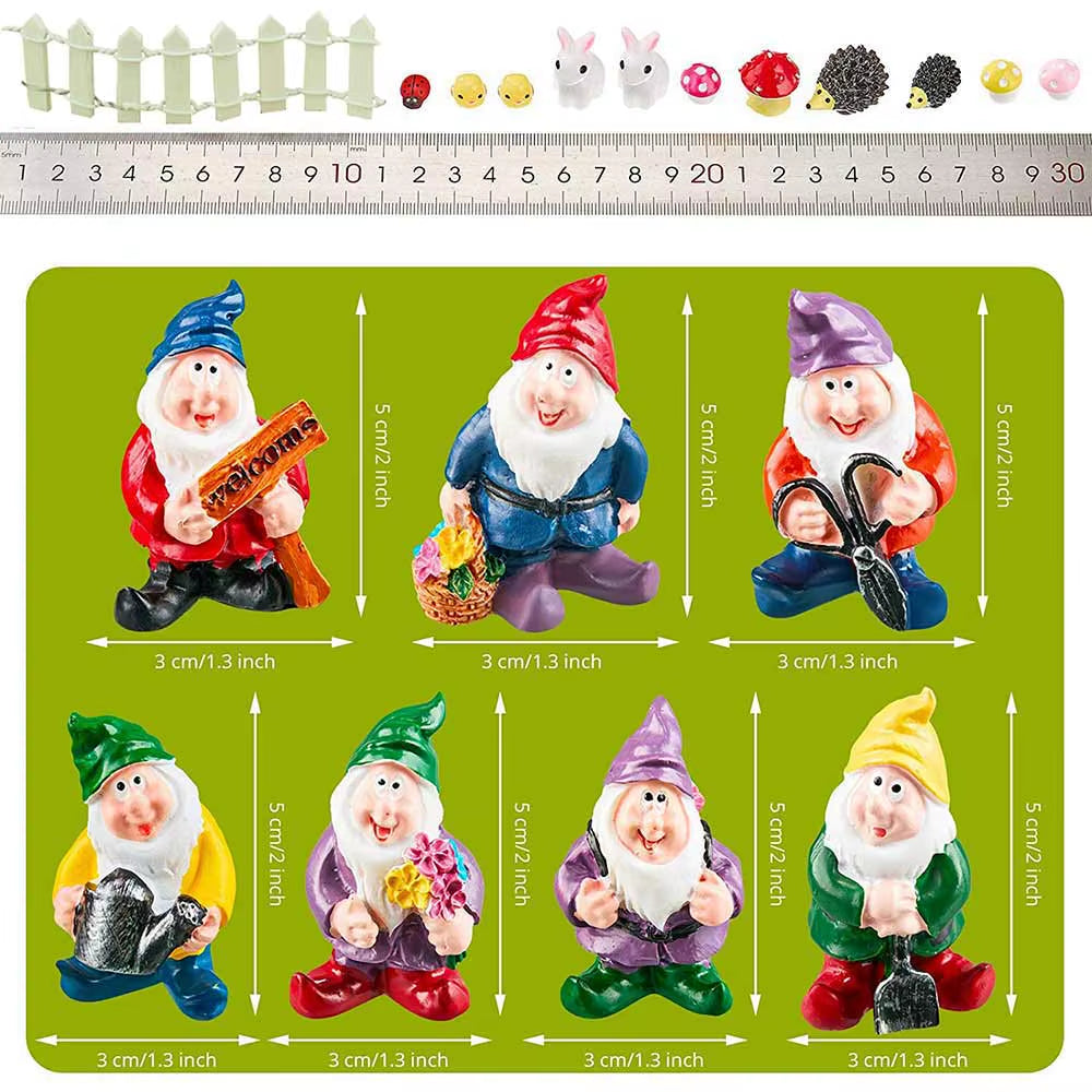 Gnome Yard Fairy Garden Decoration Outdoor Miniatures Decorative Figures Flower Pots Kawaii Room Home Decor Accessories