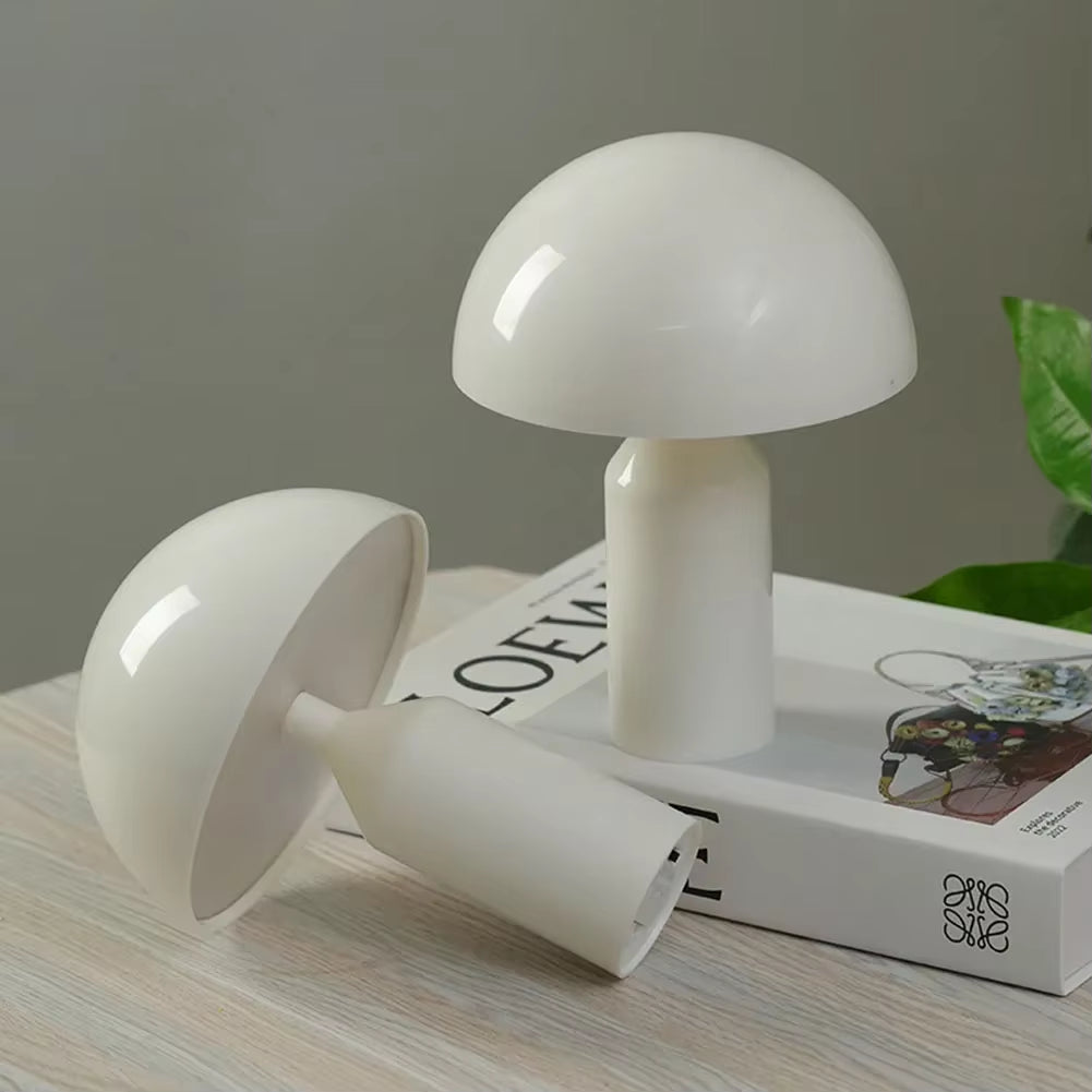 Mushroom Touch Pat Light Brightness Adjustable Nightstand Lighting Lamp Minimalist Battery Operated Bright Bedroom Bedside Decor