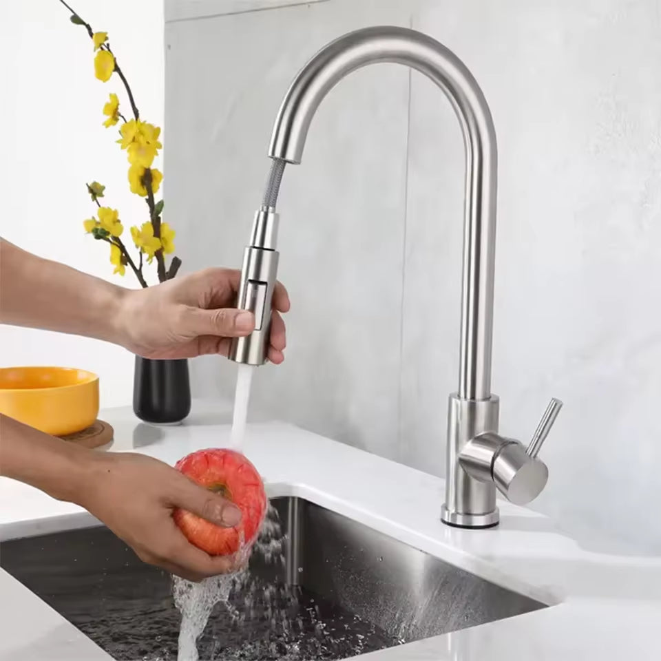 G1/2 Kitchen Faucet Black Surface Water Faucet Kitchen Sink Faucet Pull-Out Kitchen Faucet Single Hole Tap