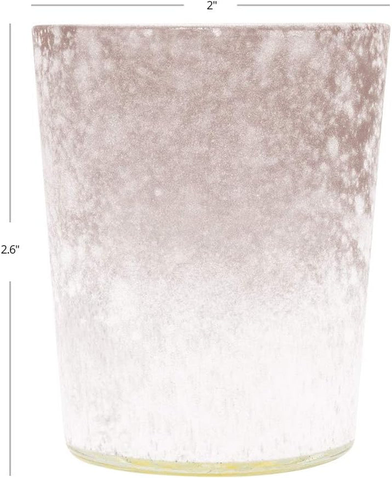2.6" Tall Mauve Frosted Ombre Mercury Glass Votive Candle Holders Set of 12 Frosted Glass