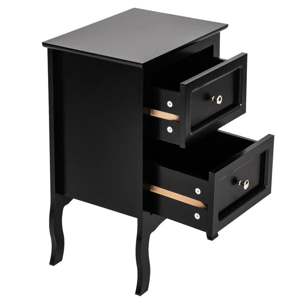 Zimtown Black Night Table Storage Table,Wood End Table Nightstand Side Table