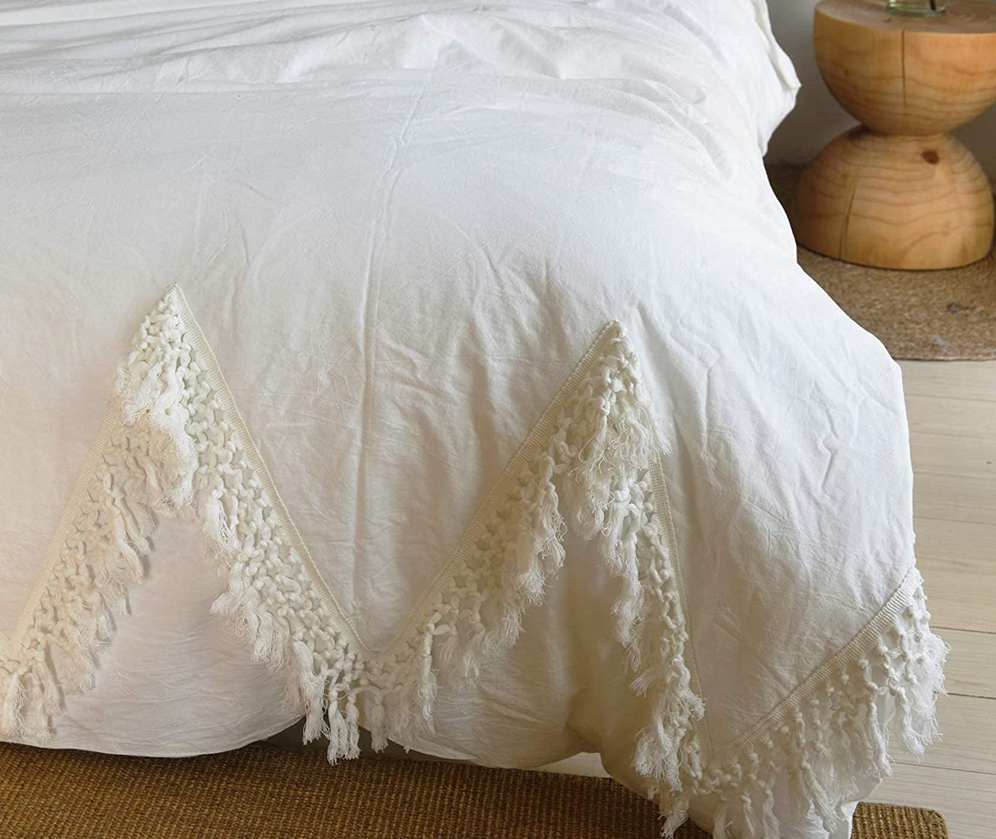 Boho Duvet Cover Boho Bedding Tassel Tufted Fringed 100% Cotton Queen