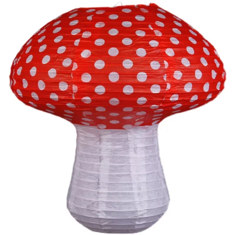 Mushroom Paper Lanterns Hanging 3D Mushroom Ornament Backdrop for Forest Jungle Wonderland Themed Birthday Party Decor