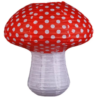 Mushroom Paper Lanterns Hanging 3D Mushroom Ornament Backdrop for Forest Jungle Wonderland Themed Birthday Party Decor