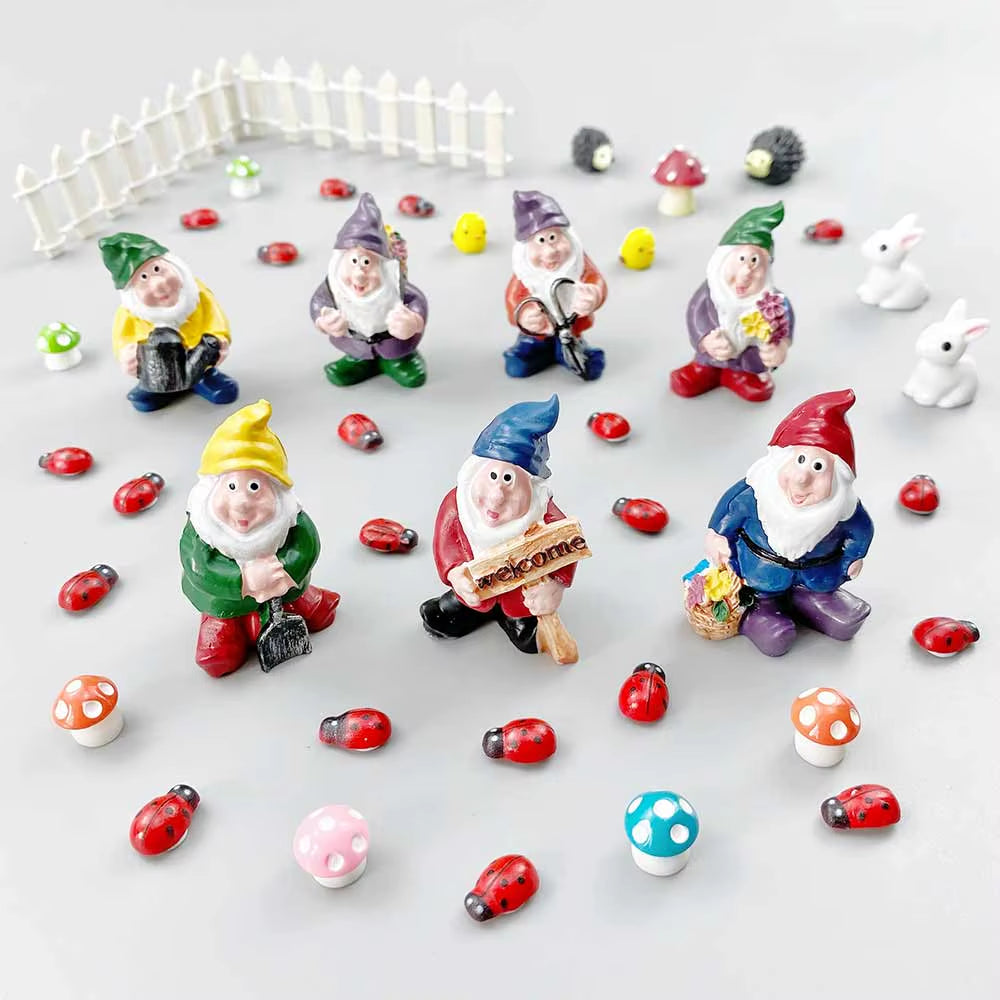 Gnome Yard Fairy Garden Decoration Outdoor Miniatures Decorative Figures Flower Pots Kawaii Room Home Decor Accessories