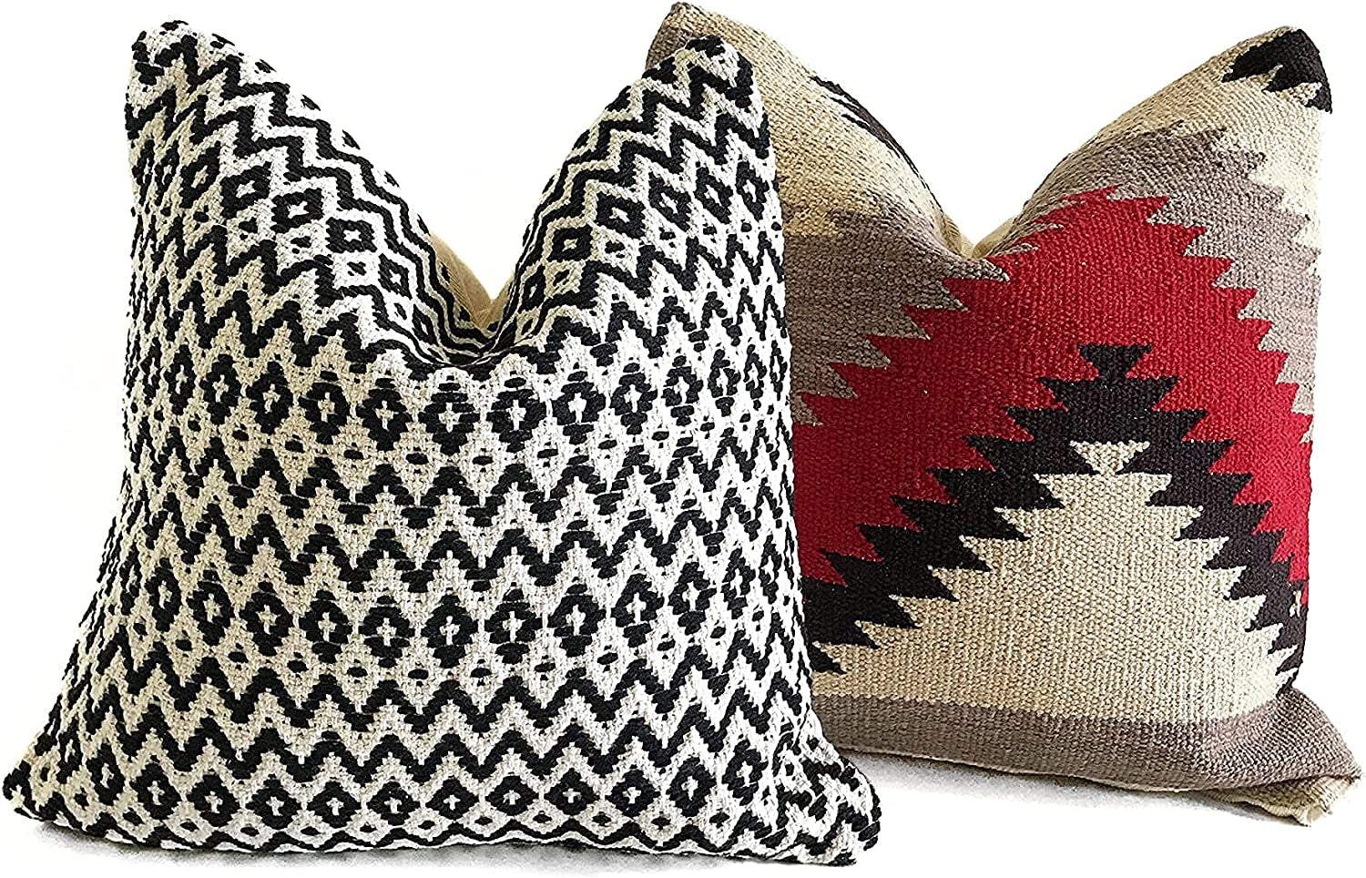 Kilim Pillow Cover 18X18 Boho Throw Pillow Bohemian Throw Pillows Boho Room Decor Boho Pillows Indie Decor Indie Pillow Covers Kilim Throw Pillow Black Beige
