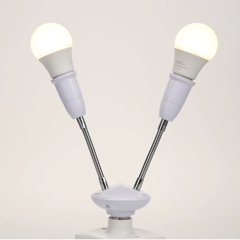 E27 Splitter 2/3/4/5 Heads Lamp Base Adjustable LED Light Bulb Holder Adapter Converter Socket 