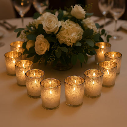 2.6" Tall Mauve Frosted Ombre Mercury Glass Votive Candle Holders Set of 12 Frosted Glass