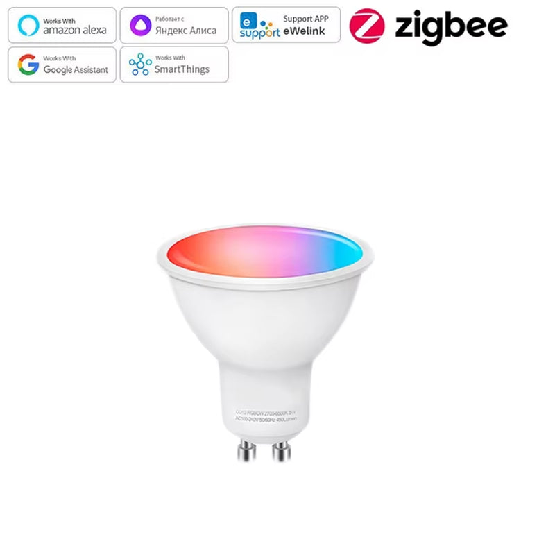 Ewelink GU10 Zigbee LED Bulbs Wifi Smart LED Lamp RGB CW WW LED Light Bulb Works with Alexa Google Yandex Smartthings