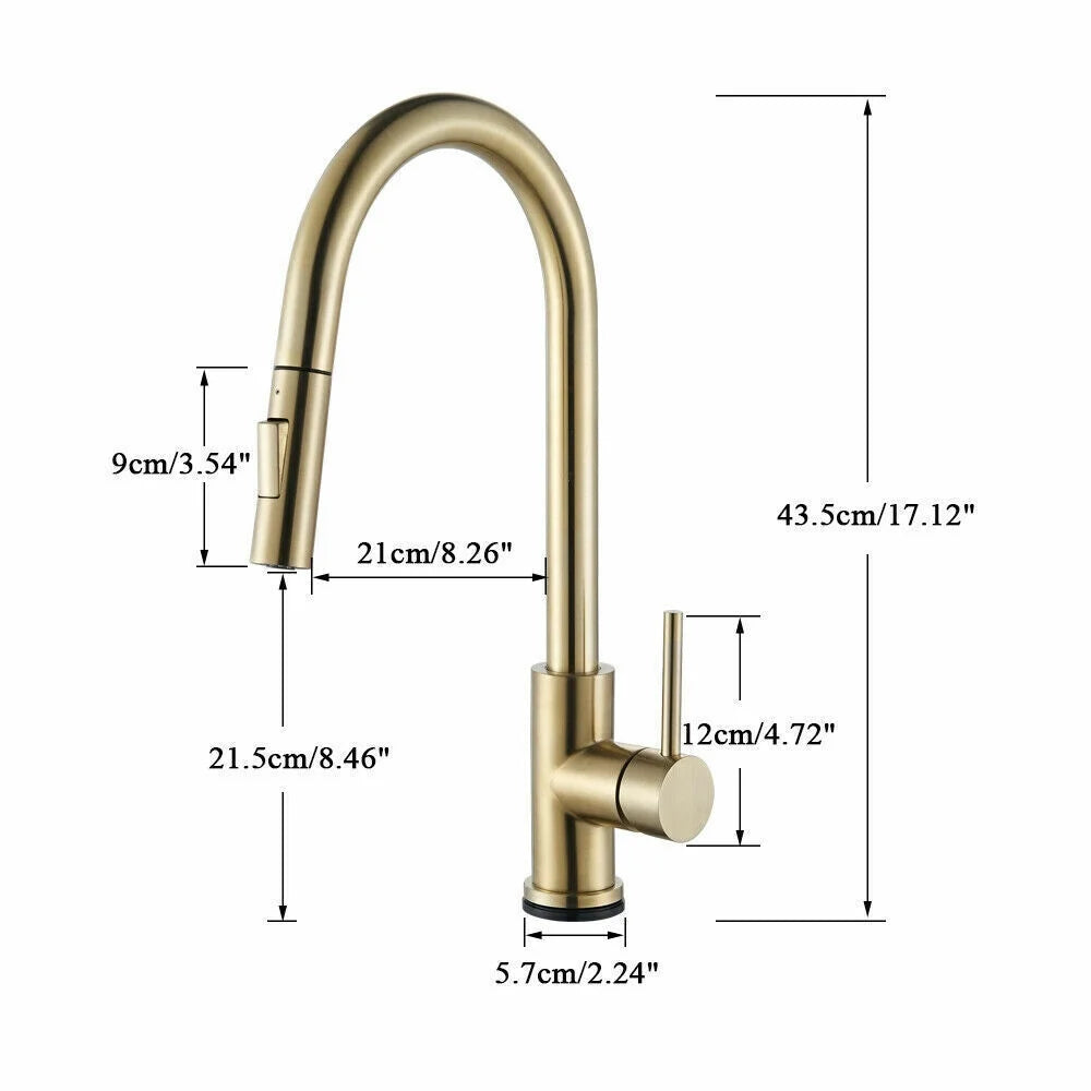 Brushed Gold Kitchen Faucet  Sensitive Touch Control Sink Faucet