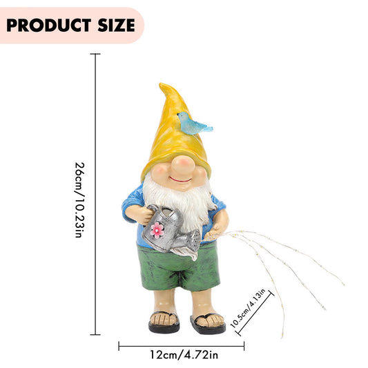 Creative Solar Glowing Elf Statue Ornament Resin Goblin Gnome Sculptures with Light Waterproof Garden Decor for Pathway