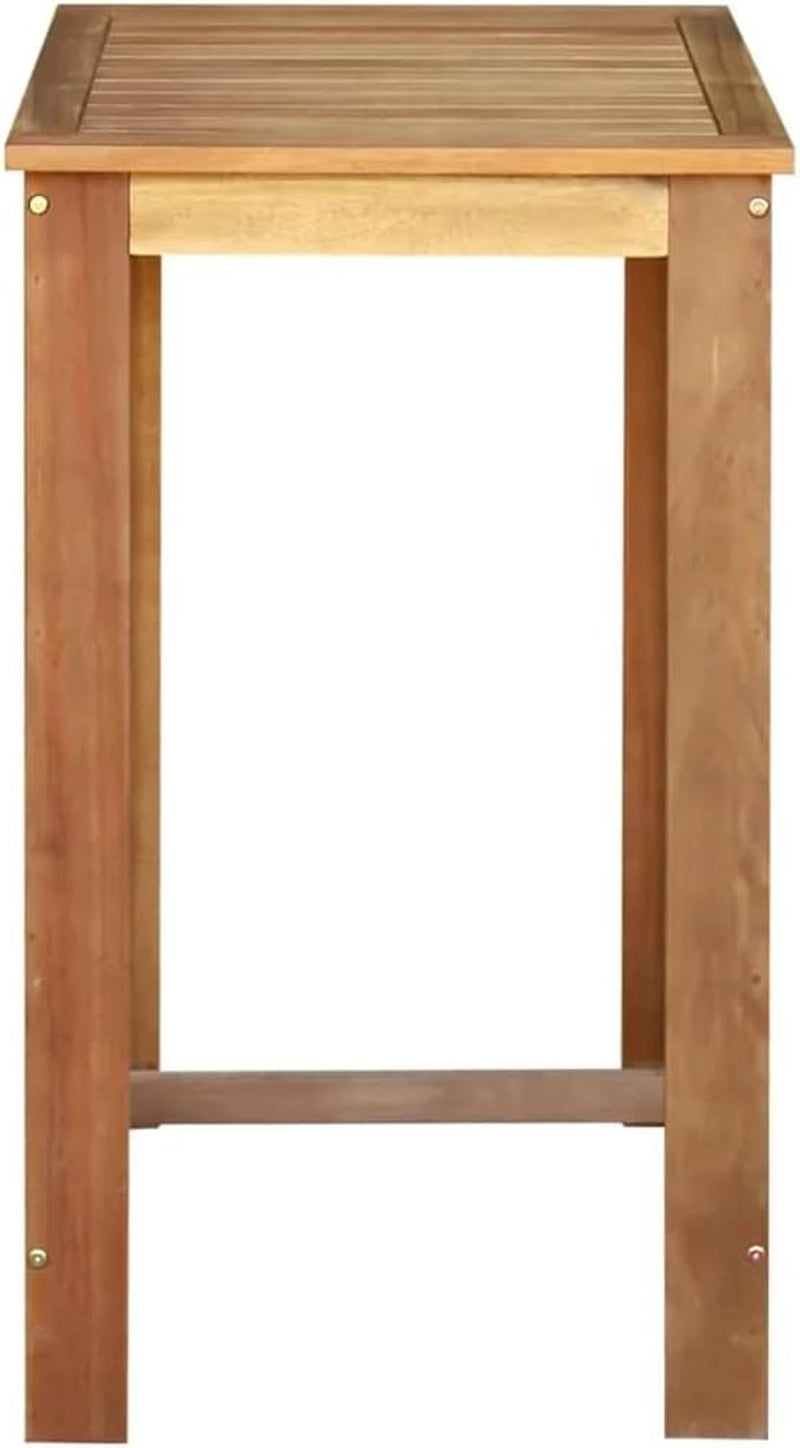 Solid Wood Acacia Bar Table Bistro Table Bar High Table Breakfast Table Dining Table Pub Table Kitchen Room Furniture 59.1"X27.6"X41.3" Brown