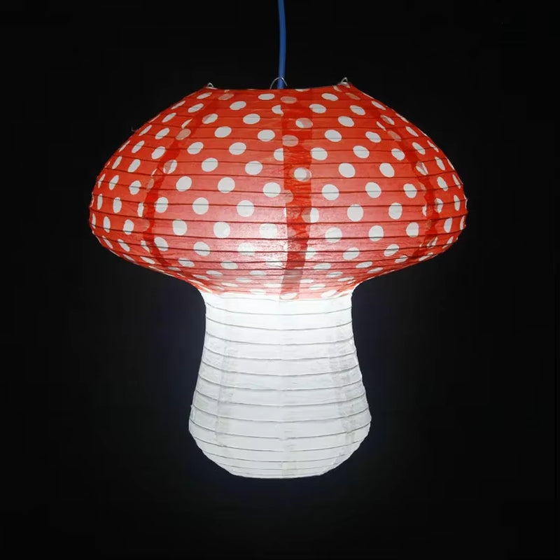 Mushroom Paper Lanterns Hanging 3D Mushroom Ornament Backdrop for Forest Jungle Wonderland Themed Birthday Party Decor