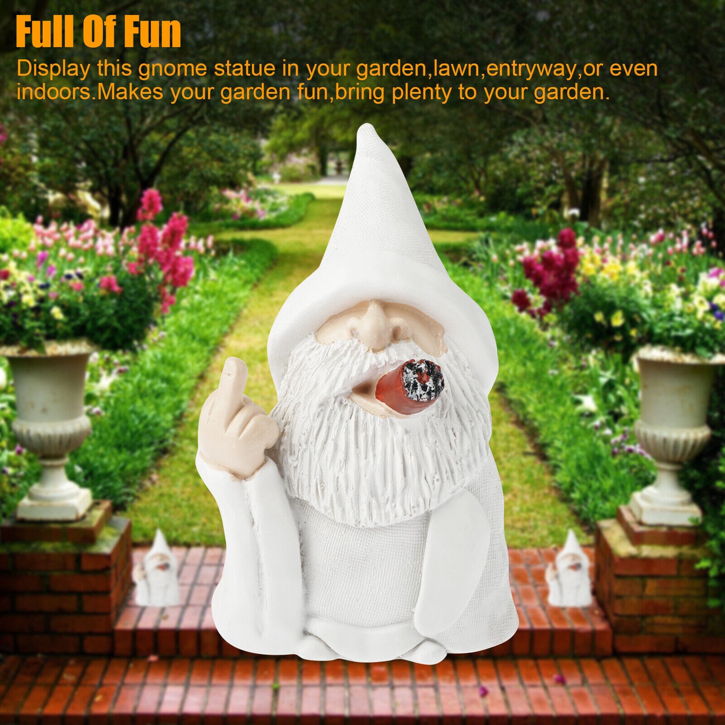 New Smoking Wizard Big Tongue Gnome Naughty Garden Statue for Home Lawn Ornament