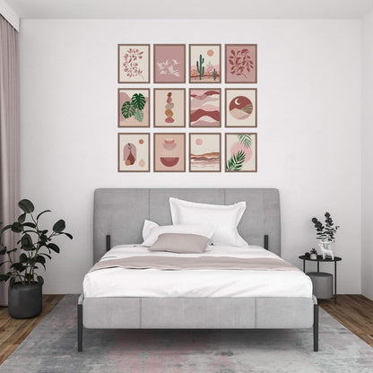 Boho Wall Art Prints Southwestern Art Wall Decor 8X10 12 Set, Neutral Aesthetic Wall Collage Kit, Modern Wall Art Desert Bedroom Posters,