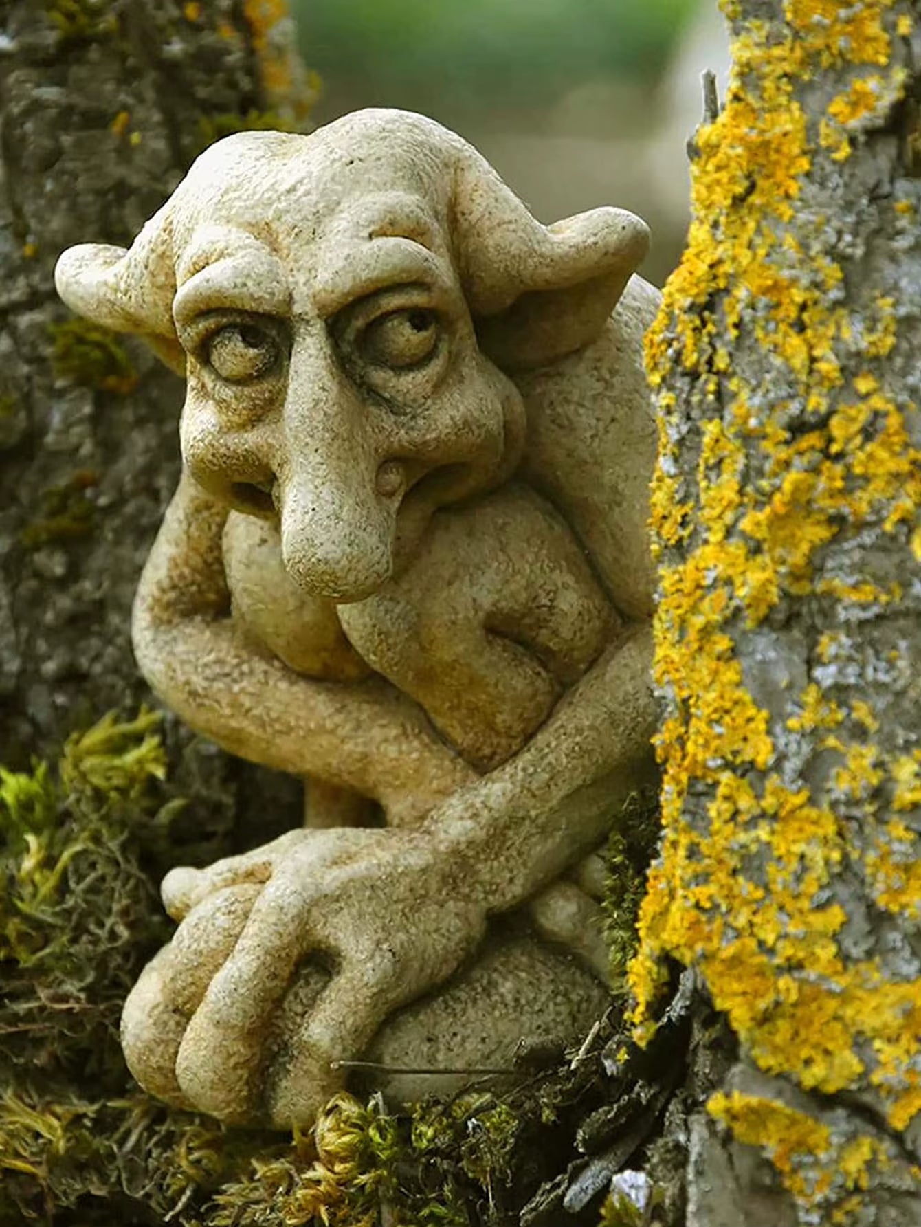 1Pc Gothic Troll Sculpture Cast Stone Gothic Troll Sculpture Stone Statue Statue Garden Ornament